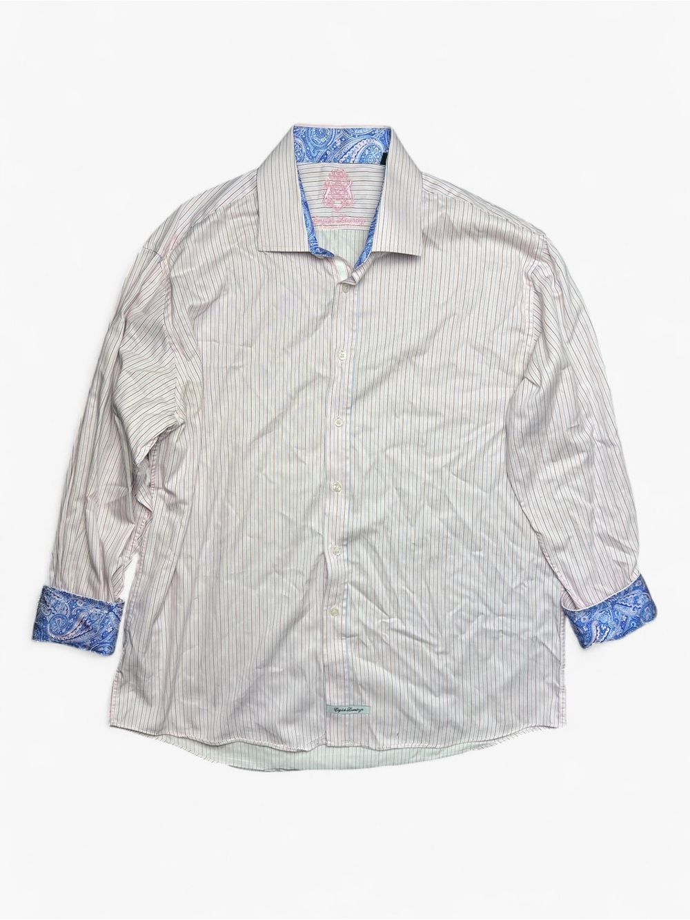 English Laundry Christopher Wicks Striped Paisley Cuff Shirt XL